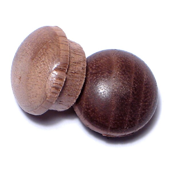 1/2" Walnut Wood Round Head Screw Hole Buttons 100PK